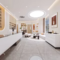 Modern Beauty and Hair Salon Interior Design with Reception Desk Wooden Cabinets and Green Plants