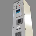 Industrial Control Cabinet With Vertical Structure Display Screen Control Buttons And Ventilation Grille Design 3d model