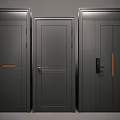 Modern Home Security Doors With Different Designs Dark Handles Locks And Panels 3d model