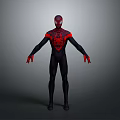 Spider Man Character Design With Black Red Suit And Web Pattern Mask