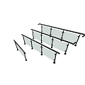 Modern Railings With Stainless Steel Frame And Glass Panels For Staircase