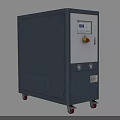 Blue Industrial Equipment With Mobile Wheels Digital Control Panel And Ventilation Grille