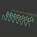 Abstract Futuristic Lines With White Wavy DNA Helix And Reflections On Dark Background