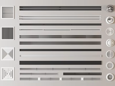 Sleek Modern Air Conditioner Vents With Various Shapes Designs And Colors 3d model