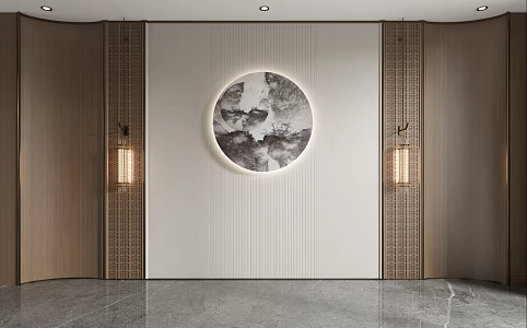 New Chinese Style Background Wall Hard Bag Background Wall Sofa Background Wall TV Background Wall Bedside Background Wall 3d model