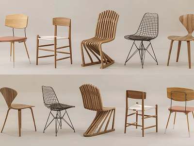 Stylish Modern Leisure Chairs With Diverse Designs And Different Materials 3d model