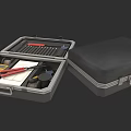 Complete Hardware Tools Set in Sturdy Toolbox with Organized Storage Compartments 3d model