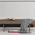 Modern bed end stool sofa stool combination 3d model