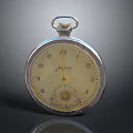 Vintage Pocket Watch With Metal Case Analog Dial And Small Subdial