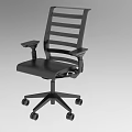 Black Office Chair with Ergonomic Design Adjustable Armrests and Wheeled Base for Home Office Use