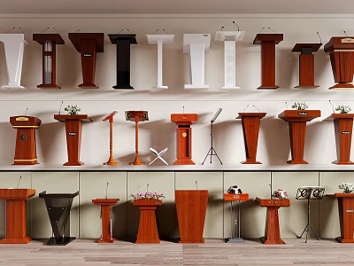 Functional Tables Various Designs Materials Wooden White Black Styles Displayed On Shelf 3d model