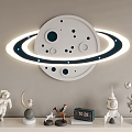 Modern wall decoration moon luminous three-dimensional wall decoration 3d model