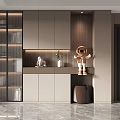 Modern Minimalist Shoe Cabinet Design With Open Shelves LED Lighting And Storage Compartments