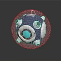 Futuristic Tech Sphere With Blue Glowing Center Transparent Shell And Metallic Accents