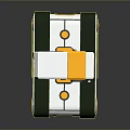 Game Movie Robot Character With White Yellow Green Design Tracked Base Lens And Antenna