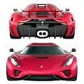 Red Sports Car Showcasing Sleek Aerodynamic Body Front Rear Design And Black Alloy Wheels