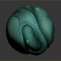 Mystical Creature Teal Textured Egg With Swirl Patterns And Yellow Accents