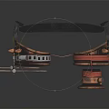 Steampunk Style Goggles With Copper Frames Blue Red Lenses And Leather Straps