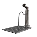 Heavy Duty Stainless Steel Commercial Kitchen Faucets with Wooden Handles and Drain Boards
