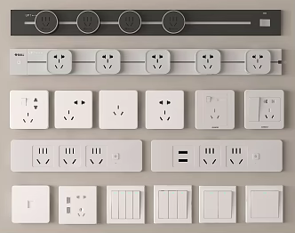 Modern switch socket rail socket 3d model
