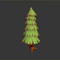 Green Layered Leaves Christmas Tree Shaped Decorative Household Decoration With Wooden Base