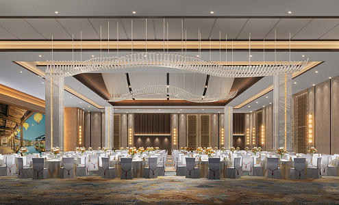 New Chinese Banquet Hall 3d model