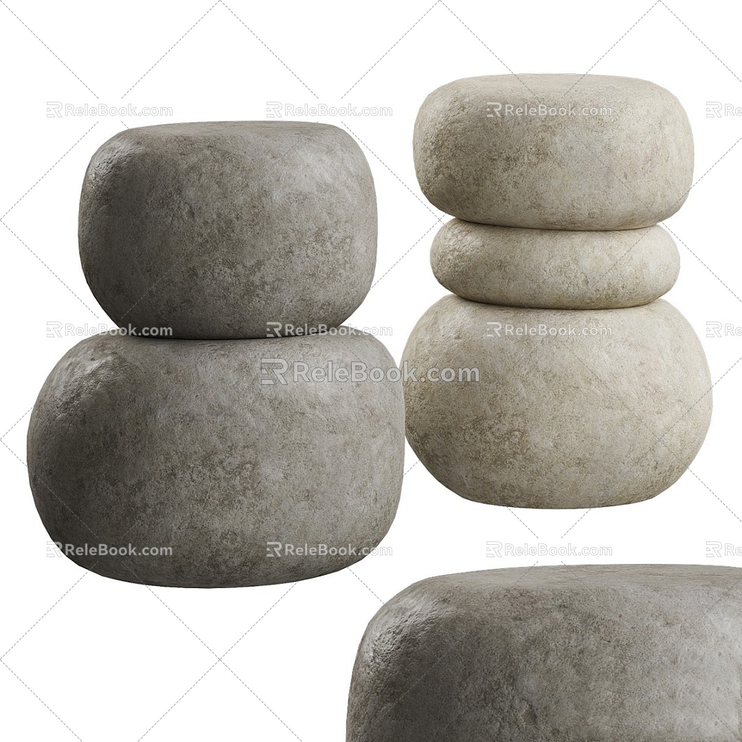 Modern Stool Stone Stool Stone Stool 3d model