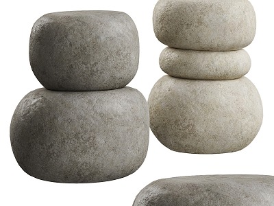 Modern Stool Stone Stool Stone Stool 3d model