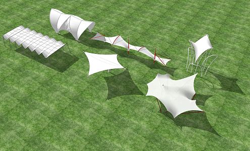 Modern tensioned membrane special-shaped tensioned membrane building tensioned membrane tent tensioned membrane landscape gallery 3d model