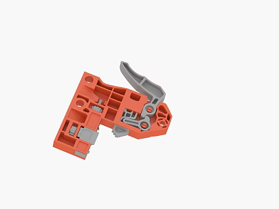 High Quality Orange Gray Industrial Mechanical Component With Precise Design 3d model