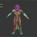 Detailed 3D Armor Model With Metallic Finish And Full Body Design