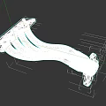 Automotive Exhaust Manifold with Curved Metal Pipes and Engine Mounting Holes
