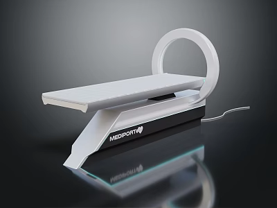 MEDORTY White Circular Medical Device With Flat Platform And Power Cord 3d model