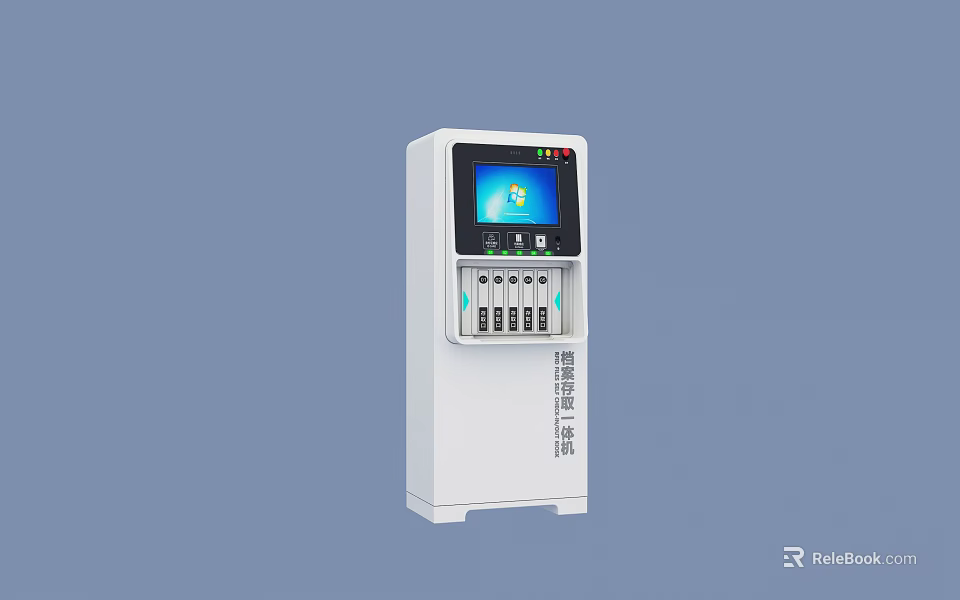 Industrial Control Equipment With White Body Touch Screen Display And Multiple Interfaces 3d model 