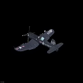 Dark Blue Military Airplane With US Navy Stars NP Tail Marking And Bombs Under Wings