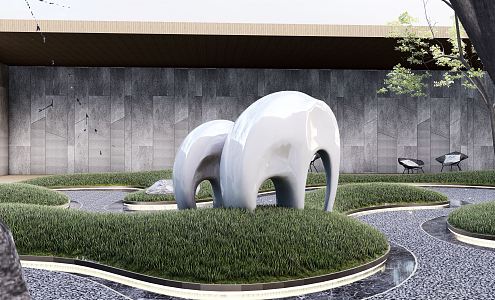 Modern City Sculpture Elephant 3d model