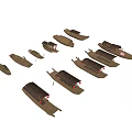 Various Traditional Wooden Boats With Different Designs And Classic Structures