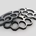 Tactical Metal Brass Knuckles Weapon With Multiple Finger Holes Pair 3d model