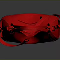 Stylish Red Leather Handbag With Double Handles Adjustable Straps And Metal Accents Design
