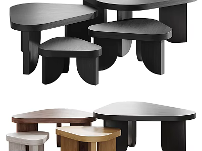 Modern Stylish Coffee Tables With Various Shapes And Color Combinations 3d model