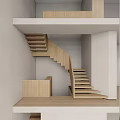 Modern Wooden Staircase With Sleek Steps And Light Wood Railing In Contemporary Interior Design
