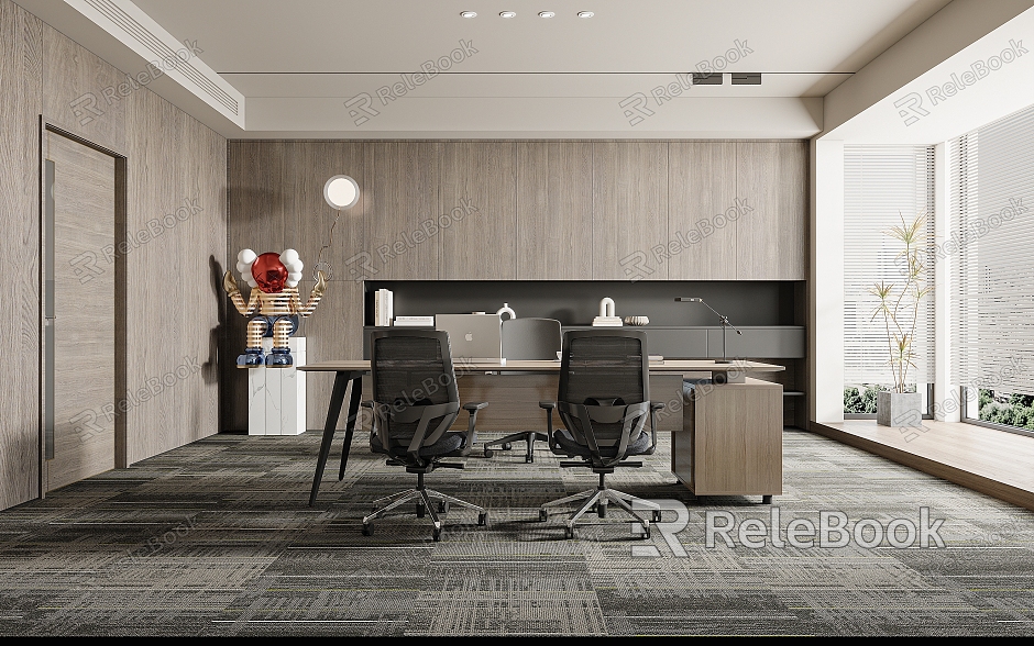 Modern manager office desk and chair model