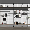 Modern Bookshelf Storage Rack Bookshelf Ornaments Combination 3d model