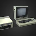 Vintage Retro Desktop Computer System With Monitor Tower Keyboard And Classic Design