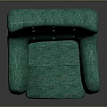 Teal Upholstered Armchair With Button Tufted Back And Brown Wooden Legs