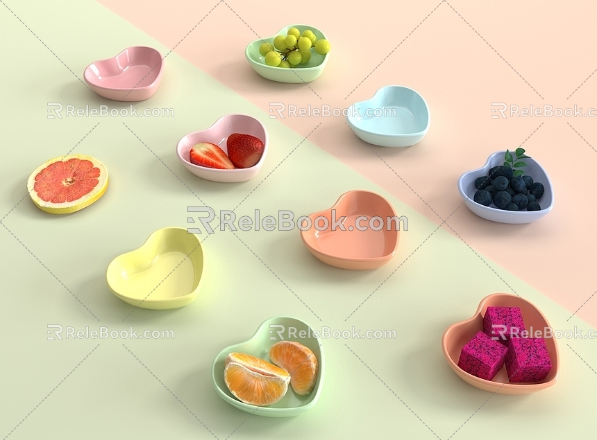 Love Ceramic Fluttershy Food Fruit 3d model