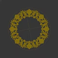 Decorative Circular Ceiling Medallion With Intricate Floral Patterns And Central Hole 3d model