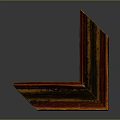 Wooden Picture Frame Corner Detail With Vintage Wood Grain And Glossy Finish