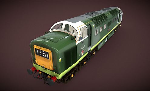 Green train Modern train 3d model