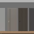 Modern Hinged Doors In Various Colors And Materials For Interior Design 3d model